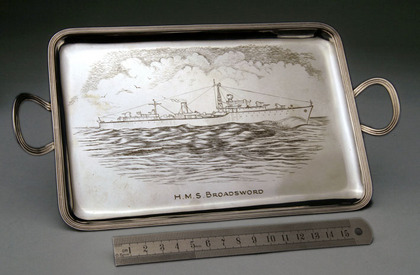 HMS Broadsword Silver Tray - Asprey